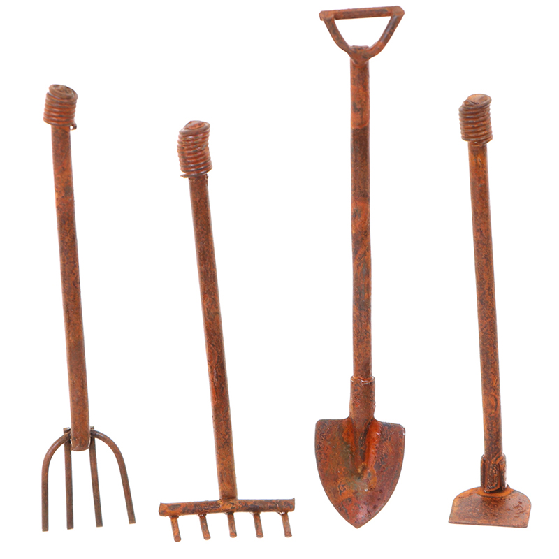 Gardening Tools Hoe - 1:12 Scale Dollhouse Miniature Shovel Hoe