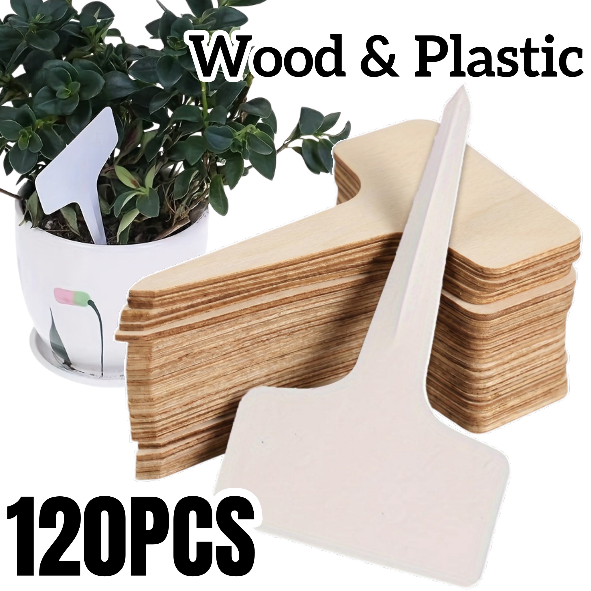 Plant Label Tags - 20/120pcs Durable T-Shaped Plant Labels Weatherproof