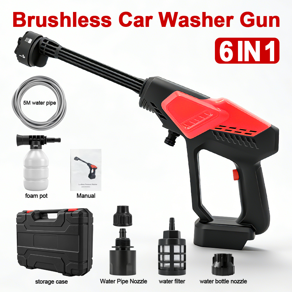 Gardening Tools Battery Powered - 300Bar Car Washer High Pressure Brushless