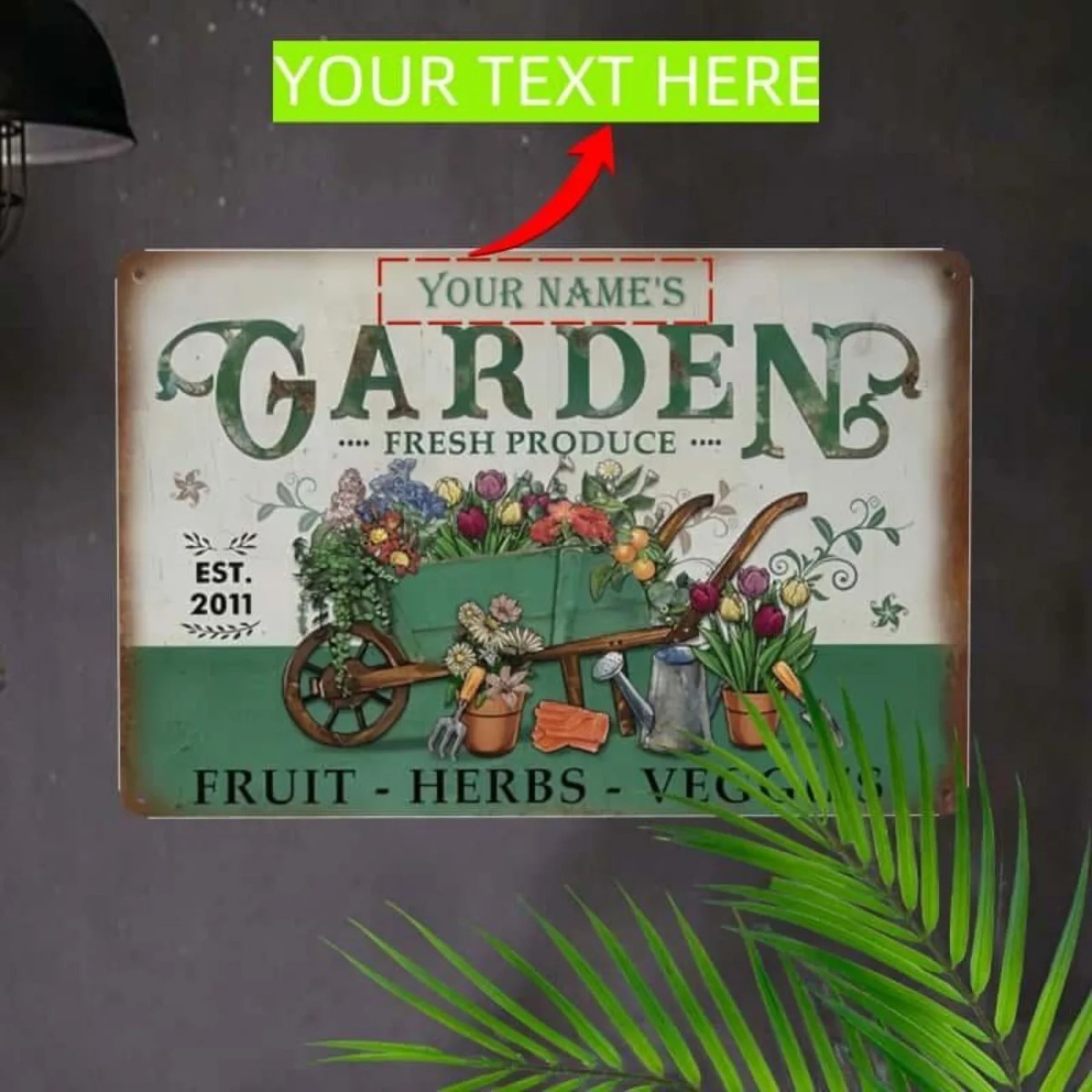Gardening Tools Names - Custom Name Garden Tool Metal Sign