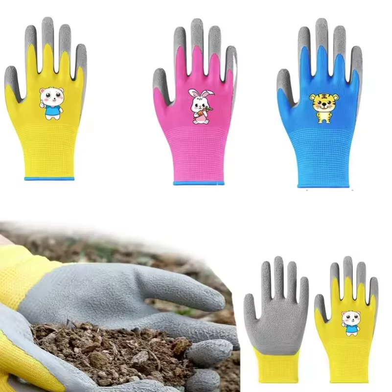 Gardening Tools Gloves - Kids Durable Waterproof Garden Work Gloves