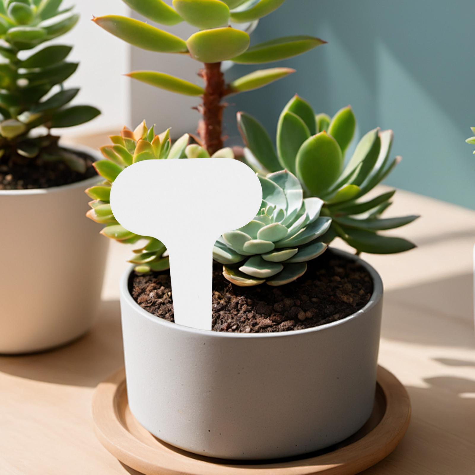Plant Label Tags - 100 pieces White Plastic PVC Plant