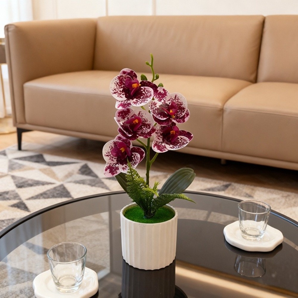 Orchid Potting Mix - Multi-Bloom Simulated Butterfly Orchid White Flower