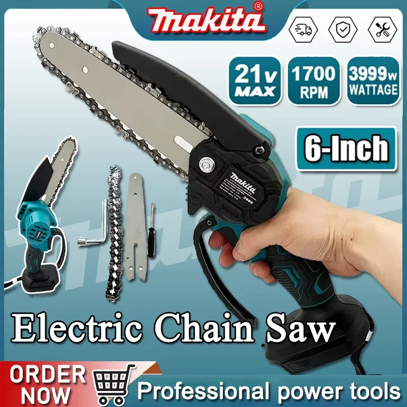 Gardening Tools Battery Powered - Makita 6-inch chainsaw timber logging electric