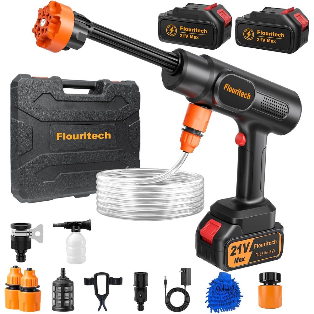 Gardening Tools Battery Powered - 1450 PSI 6-in-1 Nozzle Handheld Washer,