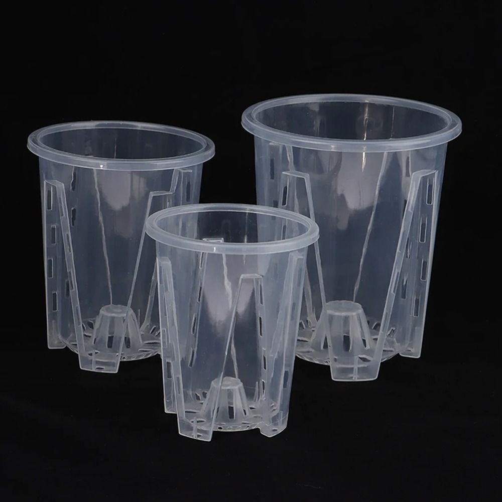 Orchid Potting Mix - Plastic Root Control Transparent Flower Pot