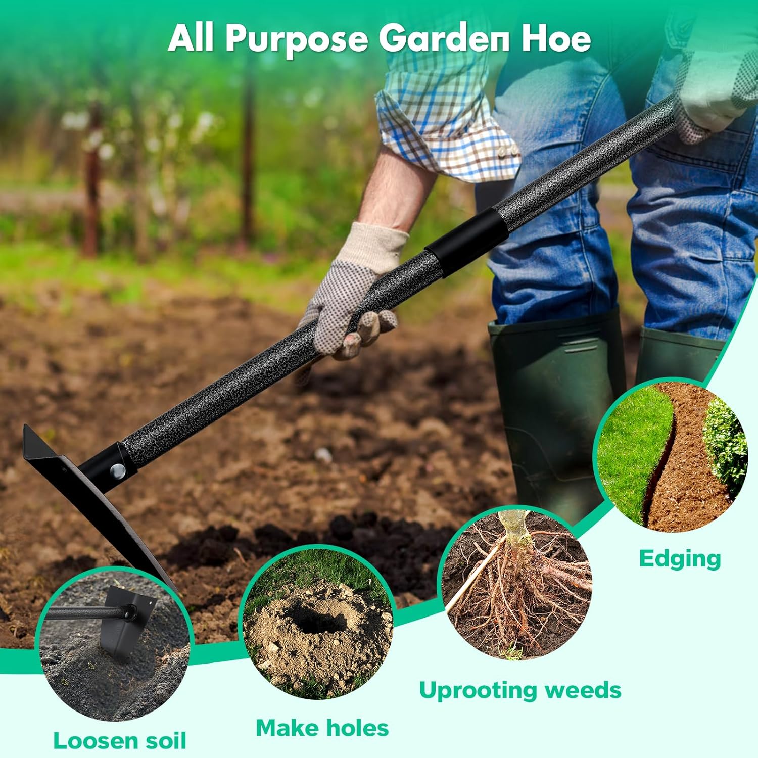 Garden Hoe, Heavy Duty Trenchi - Gardening Tools Sharp review and price