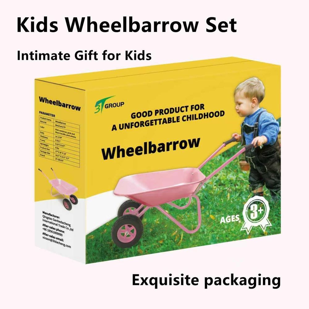 Children's Pink Metal Wheelbar - Gardening Tools Gloves review and price