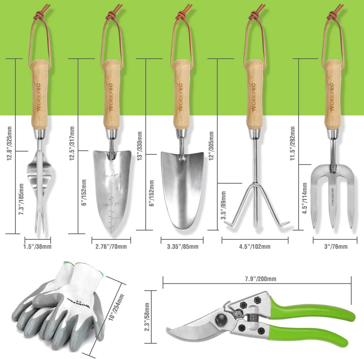 Garden Tools Set, 8 Piece Stai - Gardening Tools Gloves review and price