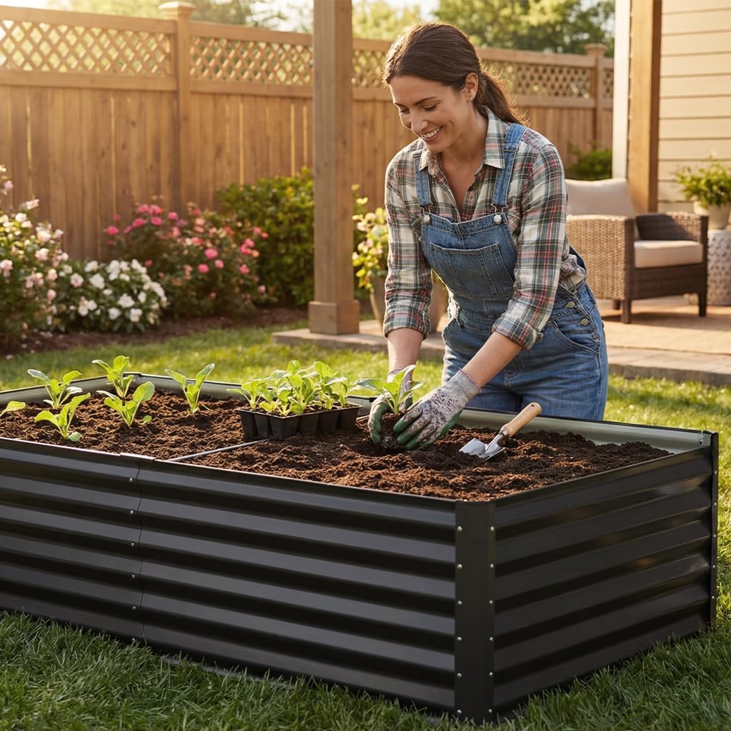 Raised Garden Bed 6x3x2ft, Gal - Gardening Tools Gloves review and price