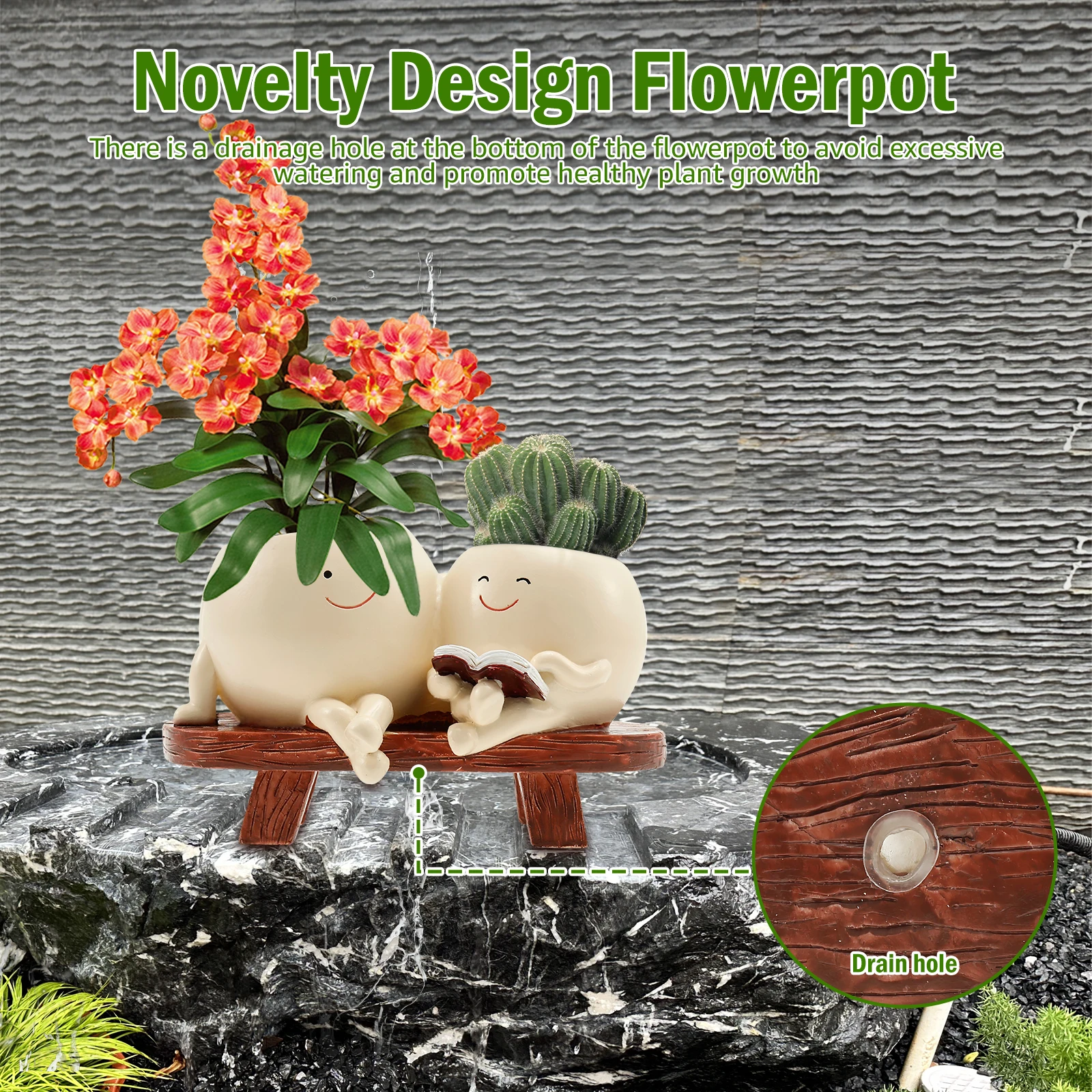 Smile Face Planter Resin Flowe - Orchid Potting Mix review and price
