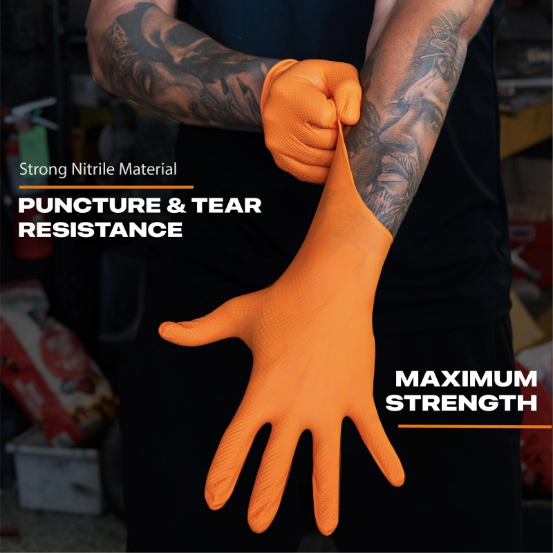 Heavy Duty Orange Nitrile Glov - Gardening Tools Gloves review and price