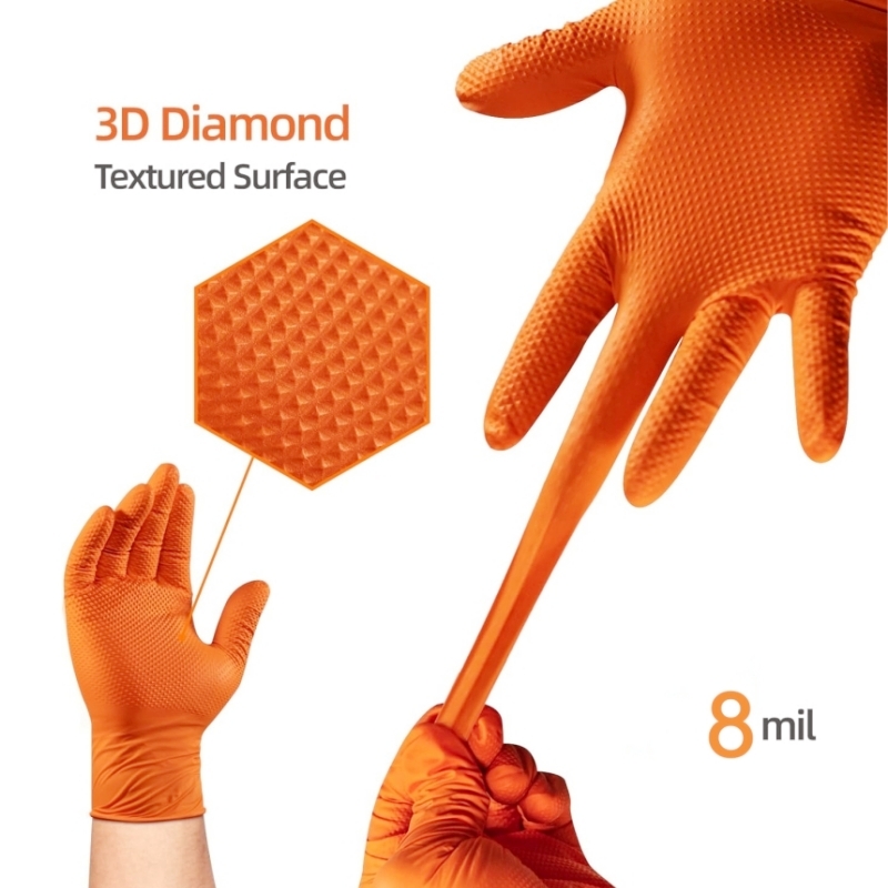 Heavy Duty Orange Nitrile Glov - Gardening Tools Gloves review and price