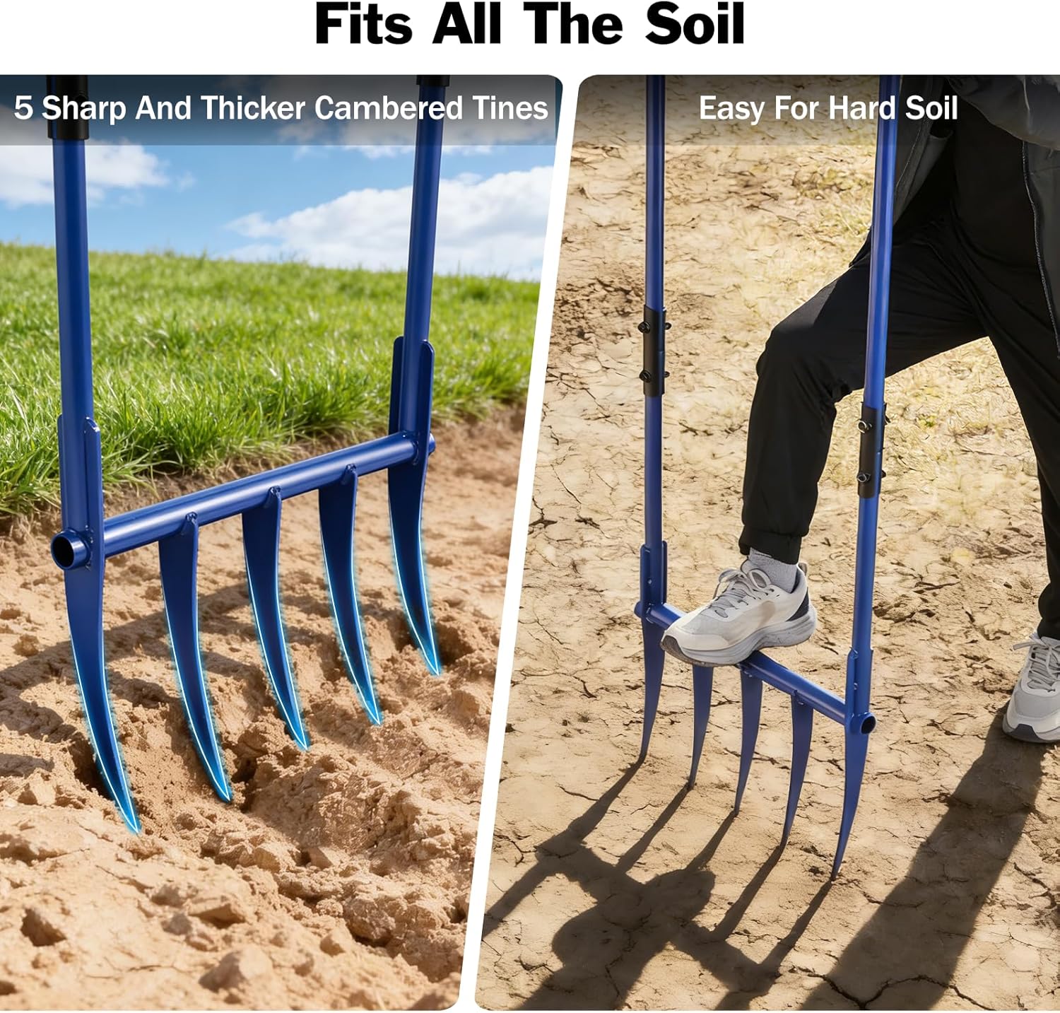 56'' Heavy Duty Broadfork for  - Gardening Tools Sharp review and price